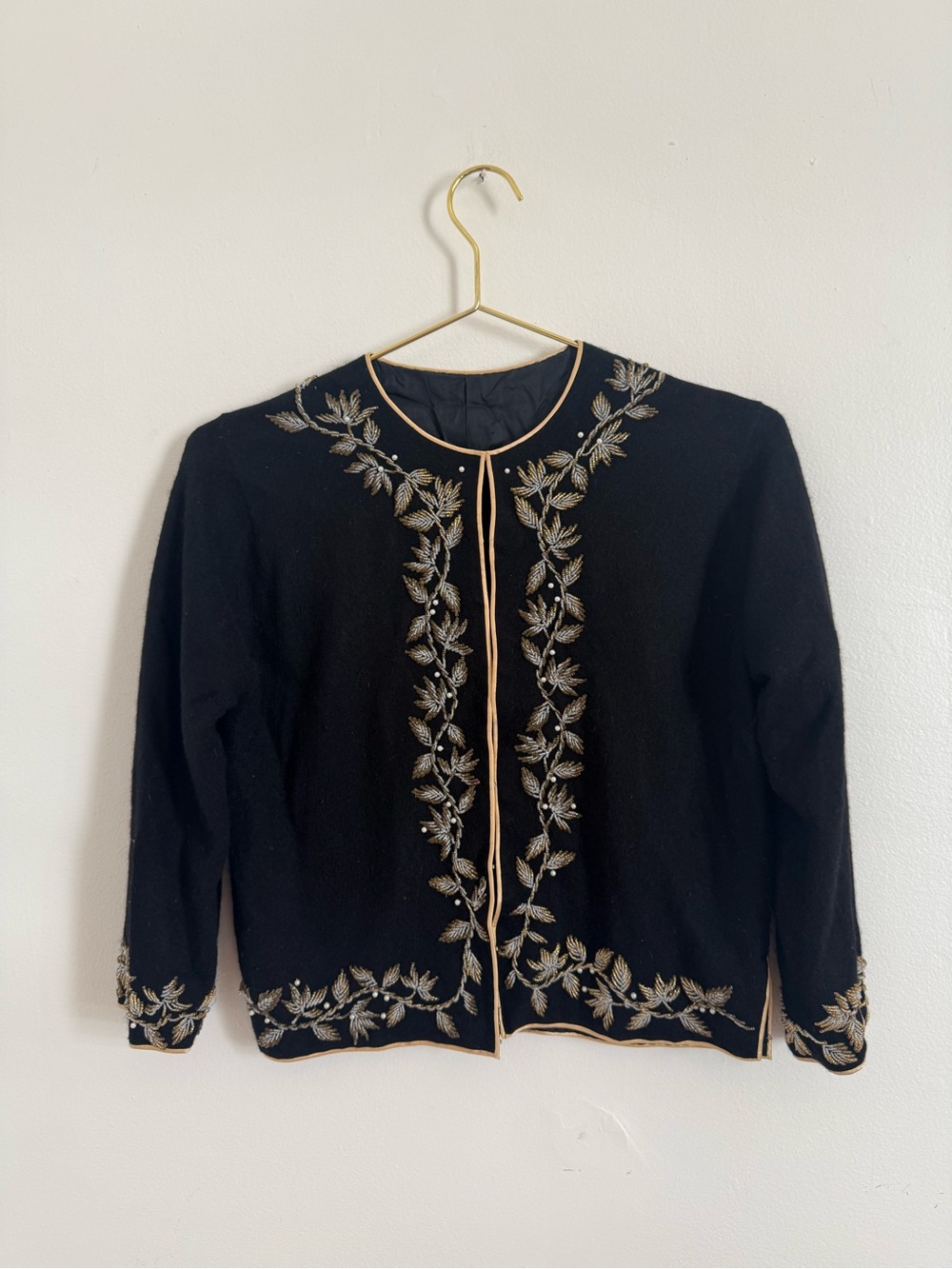 Vintage hand beaded cashmere jacket/cardigan